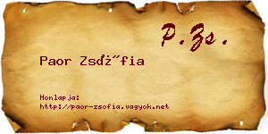 Paor Zsófia névjegykártya